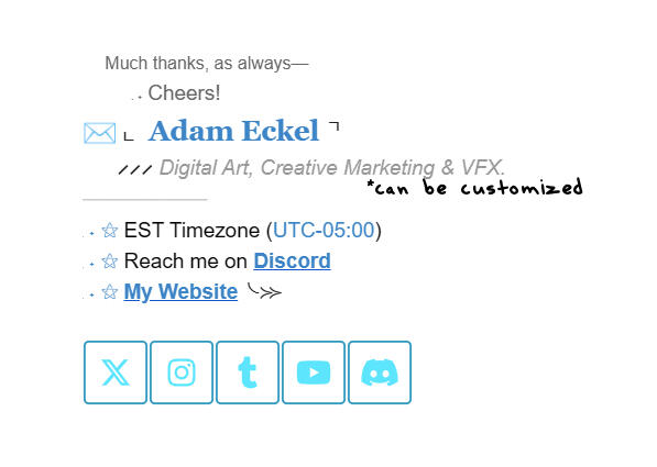 Email Signature w/ Custom Social Icons