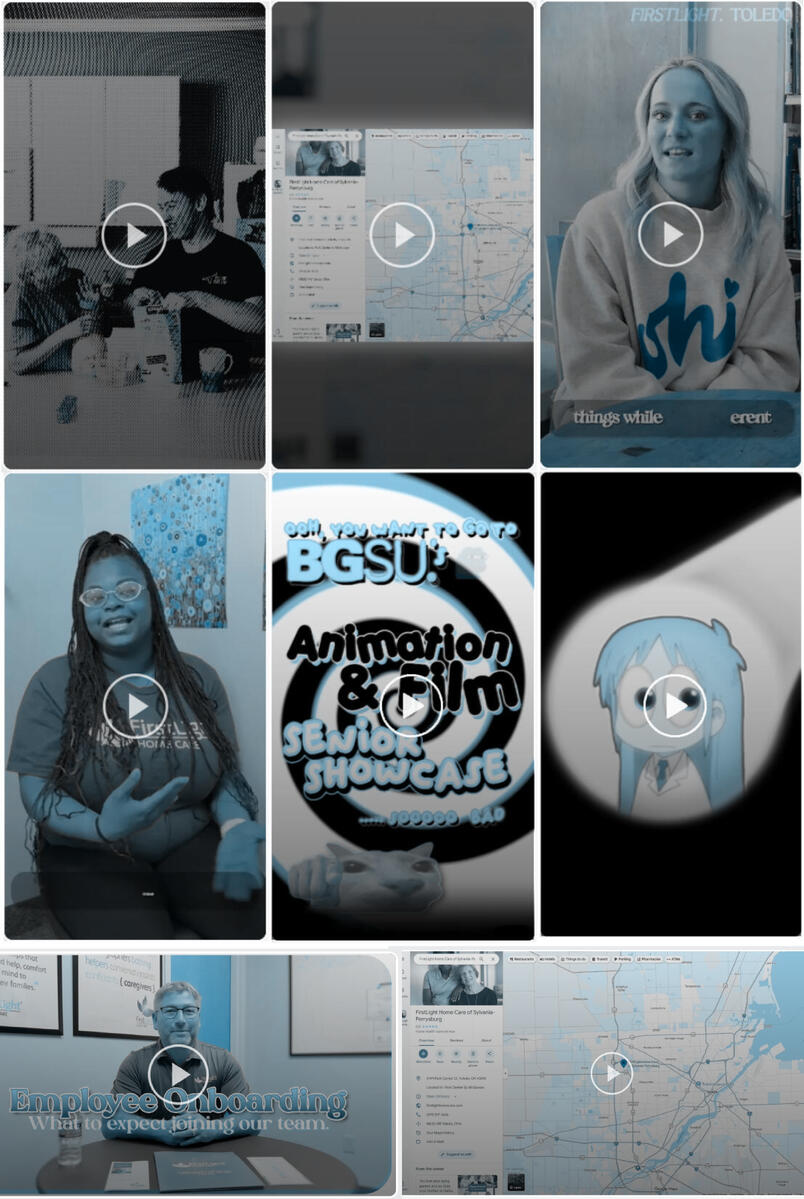 My video editing portfolio contains both my social media work along with unique content that highlights my compositing work in both simple and complex projects.